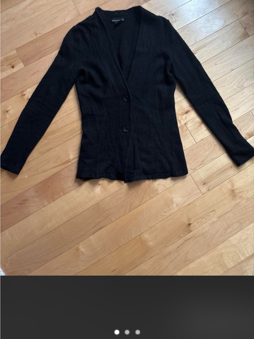 Sofia Cashmere Black Button-Front Knit Blazer